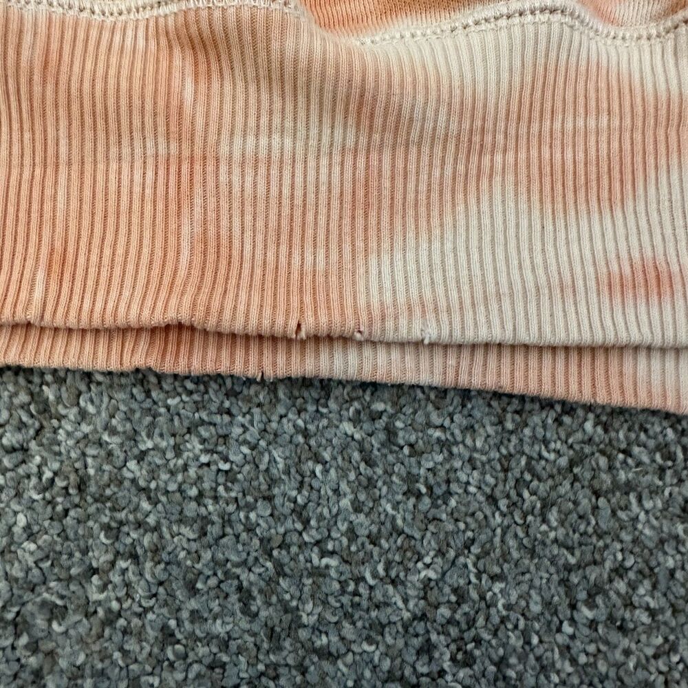 Aerie Tie Dye Graphic Sweatshirt Medium Please Just Trust Me Crewneck Peach - Picture 12 of 16